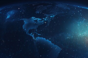 Wall Mural - blue earth map glow light background illustration