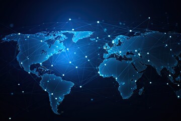 Wall Mural - blue earth map glow light background illustration