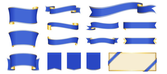 blue ribbon banner design material
