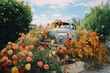 © Michael Schauer - Overgrown truck with flowers in the garden
