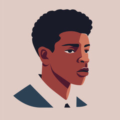 Poster - African American man portrait. Flat design avatar