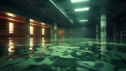 Wall Mural - empty swimming pool room water ambience background