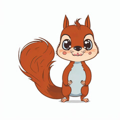 Sticker - cute squirrel cartoon vector design