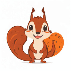 Sticker - cute squirrel cartoon vector design