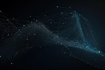 Poster - Digital Abstract Background with Colorful Glowing Lights and Black Design Concept Illustration