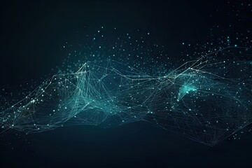 Poster - Digital Abstract Background with Colorful Glowing Lights and Black Design Concept Illustration