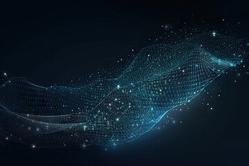 Poster - Digital Abstract Background with Colorful Glowing Lights and Black Design Concept Illustration