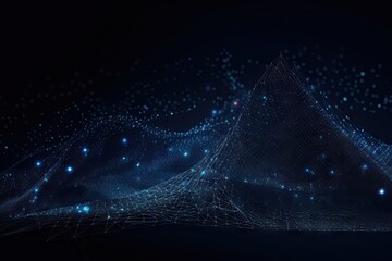 Poster - Digital Abstract Background with Colorful Glowing Lights and Black Design Concept Illustration