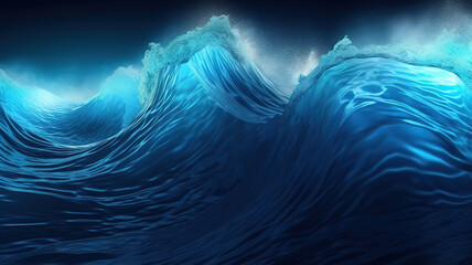 Wall Mural - sea waves crashing on the shore. top view. concept of power of nature. generative ai