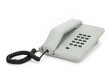 Grey vintage telephone from the eighties isolated on completely white background