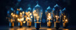 christmas lights with lightbulb. defocused background. generative AI