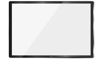 Tablet computer with blank touch screen isolated,illustration 3D Modern Digital White Display Mockup
