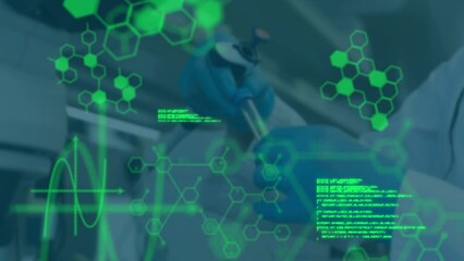 Poster - Animation of scientific data processing over scientist in laboratory