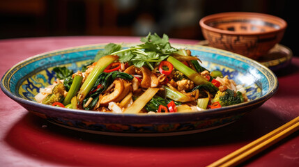 Wall Mural - Vegetable stir fry for lunch