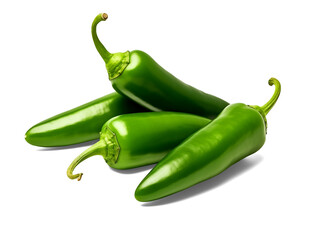 Group of jalapeno peppers isolated on transparent or white background, png