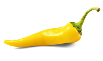 Wall Mural - Yellow chili pepper isolated on transparent or white background, png