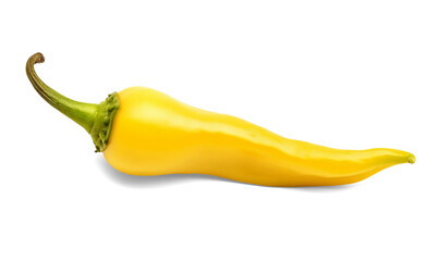 Wall Mural - Yellow chili pepper isolated on transparent or white background, png