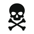 Skull and Crossbones Icon on White Background. Vector