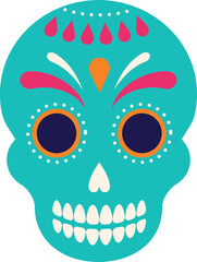 Wall Mural - Traditional Mexican sugar skull Dead of the Day decorative element