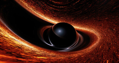 Wall Mural - abstract space background, black hole motion