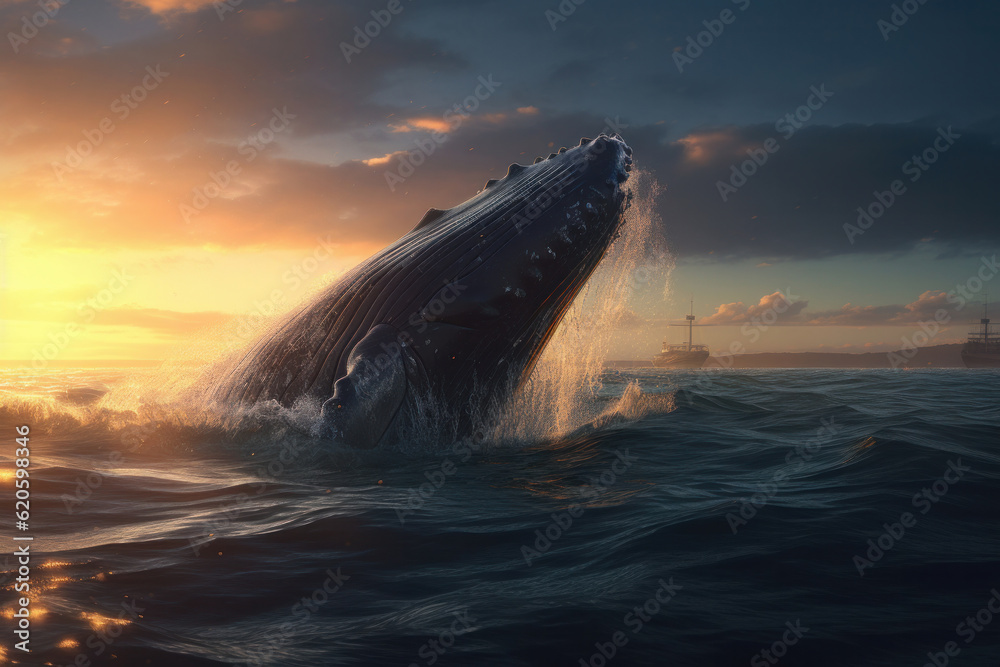 Experience the beauty and power of a humpback whale breaching out of ...