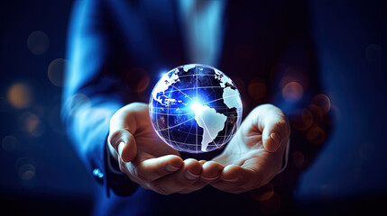 Global business smart innovation technology networks, Businessman and internet network connection, economic development, business deal, marketing planning, digital marketing plan and strategy