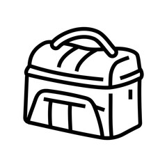 Wall Mural - lunch box bag school line icon vector. lunch box bag school sign. isolated contour symbol black illustration