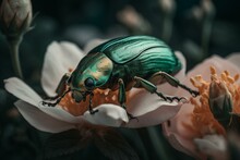 Rose Chafer Beetle. Generative AI
