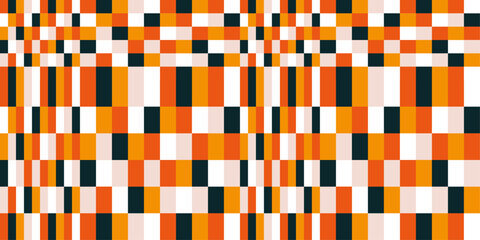 Poster - Mosaic checkerboard background from squares and rectangles. Vector repeating canvas from chess background.