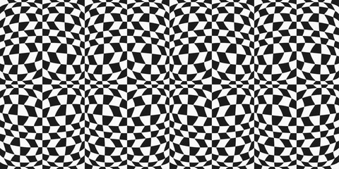 Aufkleber - Mosaic checkered canvas. Vector repeating canvas from chess background. Black and white.