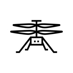 Wall Mural - mars helicopter planet line icon vector. mars helicopter planet sign. isolated contour symbol black illustration