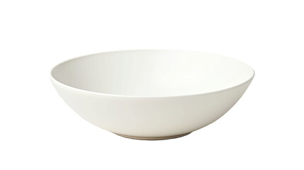 An undecorated white bowl seen from a top perspective, separated from its surroundings on a transparent background.