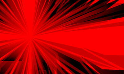 Fototapete - Abstract red black zoom speed dynamic geometric design modern futuristic background vector