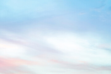Wall Mural - twilight sky with effect of light in pastel pink, coral, orange, blue tones. colorful sunset of soft
