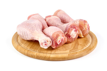 Canvas Print - Raw chicken legs, isolated on white background.