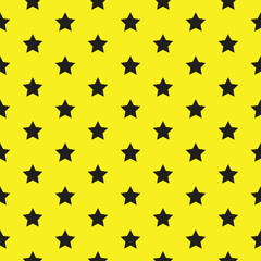 Aufkleber - abstract geometric black star pattern with yellow bg.