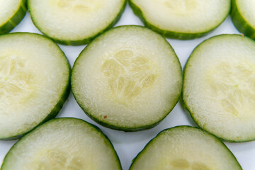 Wall Mural - cucumber slices background