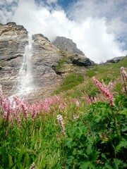 waterfall in the mountains