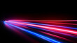 Red and Blue tech neon spotlight background, speed motion abstract background, red and blue light background. 