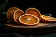 Succulent orange fruit slices isolated. Generative AI
