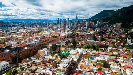 Wall Mural - aerial bogota Colombia cityscape drone 