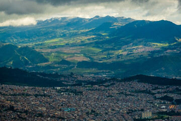 Wall Mural - bogota Colombia capital aerial view of cityscape with andes mountains 