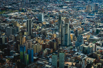Sticker - drone skyscraper cityscape modern building in Bogota Colombia capital city aerial
