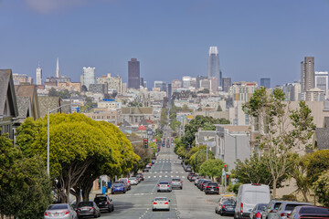 Wall Mural - San Francisco Landscape from Intersection During the Day