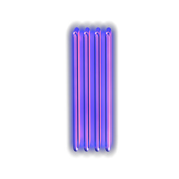 Purple luminous symbol. letter i