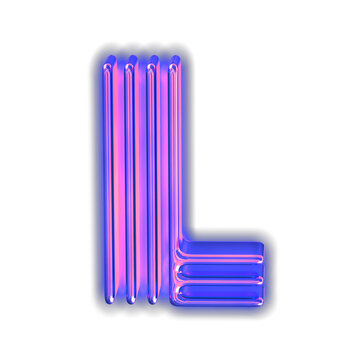 Purple luminous symbol. letter l