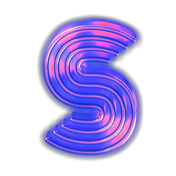 Purple luminous symbol. letter s