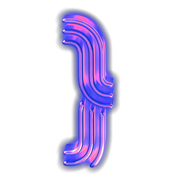Purple luminous symbol