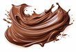 © Phanida - melted chocolate splash on a white background, captured in realistic color, a testament to sweet indulgence, generative ai.