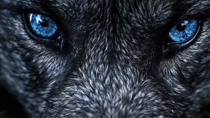 closeup of angry wolf eyes